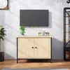 Image de vidaXL Meuble TV avec Portes, Armoire de Télévision avec Compartiments, Meuble Télé avec Rangement Salon Salle de Séjour, Industriel, Chêne Sonoma Bois Ingénierie