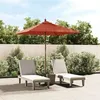Image de Parasol de jardin - VIDAXL - mât en bois terre cuite - 198x198x231 cm - anti-UV et anti-décoloration