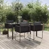 Image de 3156496 vidaXL Ensemble de salle à manger de jardin 5 pcs Noir