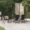 Image de vidaXL 7-delige Tuinset poly rattan zwart en bruin3156521