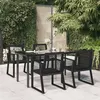 Image de 3156544 vidaXL Mobilier à dîner de jardin 5 pcs Noir Rotin PVC