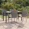 Image de 3156664 vidaXL Ensemble à dîner de jardin 5 pcs Gris Résine tressée
