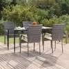 Image de vidaXL Ensemble à manger de jardin 5 pcs Gris Résine tressée, ensemble de salle à manger d'extérieur, table et chaise de 3156676