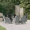 Image de vidaXL Ensemble à manger de jardin 7 pcs Gris clair Résine tressée