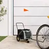 Image de Remorque de vélo pour animaux de compagnie gris et noir