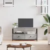 Image de vidaXL Meuble TV, Armoire de Télévision avec Tiroirs et Compartiments, Meuble Télé Salon Salle de Séjour, Moderne, Sonoma Gris Bois d'Ingénierie et Fer 831796