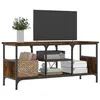 Image de Meuble TV chêne fumé 100x35x45 cm bois d'ingénierie et fer