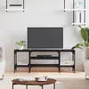 Image de vidaXL Meuble TV noir 121x35x45 cm bois d'ingénierie et fer831803