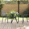 Image de Lot de 2 chaise vidaxl en acier empilable non pliable exterieur H. 89 cm gris