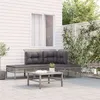 Image de Salon de jardin Vidaxl resine tressee gris 4 pieces 65.0 x 65 x 75 4 personnes
