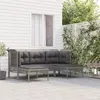 Image de Salon de jardin Vidaxl gris resine tressee 5 pieces 65.0 x 65 x 75 cm 5 personnes
