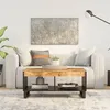 Image de vidaXL Table basse 90x50x40 cm bois de manguier massif, table latérale, table de salon, table d'accent, bout de canapé, table centrale, table à thé