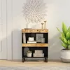 Image de vidaXL Armoire Latérale, Table de Chevet avec Rangement, Buffet de Chambre à Coucher Salon Salle de Séjour, Industriel, Bois Massif de Manguier