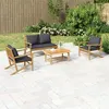 Image de Salon de jardin modulable Vidaxl bambou gris 4 pieces 90.0 x 55 x 37 4 personnes