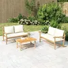 Image de Salon de jardin modulable vidaxl Bambou 2 personnes 3 pieces