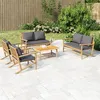 Image de vidaXL Salon de Jardin avec Coussins 5 pcs, Chaises avec Dossier et Accoudoirs, Ensemble de Meubles avec Table Basse Patio 3156474
