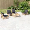 Image de vidaXL 5-delige Loungeset met kussens bamboe donkergrijs3156486