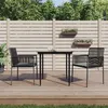 Image de Lot de 2 chaise vidaxl en resine tressee empilable non pliable H. 83.5 cm exterieur noir