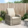Image de vidaXL Fauteuil inclinable de jardin avec coussins marron clair rotin 364103
