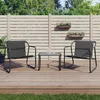 Image de Salon de jardin vidaxl acier 3 pieces gris 60.0 x 40 x 40 2 personnes