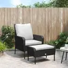 Image de vidaXL Chaise de jardin avec tabouret noir résine tressée, chaise de jardin, siège de jardin, chaise de patio, chaise 364116