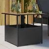 Image de vidaXL Table de jardin avec trou de parasol noir résine tressée, table d'extérieur, table à manger de jardin, meuble de 364117