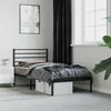 Image de vidaXL Bedframe met hoofdbord metaal zwart 75x190 cm352309