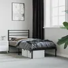Image de Cadre de lit métal sans matelas avec tête de lit noir 80x200 cm