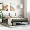 Image de Cadre de lit métal sans matelas avec tête de lit noir 140x190cm