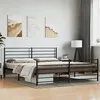 Image de vidaXL Bedframe met hoofd- en voeteneinde metaal zwart 200x200 cm352344