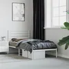 Image de vidaXL Bedframe met hoofdbord zonder matras metaal wit 75x190 cm352358