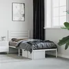 Image de vidaXL Bedframe met hoofdbord metaal wit 80x200 cm352359
