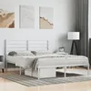 Image de Cadre de lit métal sans matelas et tête de lit blanc 140x190 cm