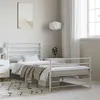 Image de vidaXL Bedframe met hoofd- en voeteneinde metaal wit 100x190 cm352380