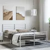 Image de vidaXL Bedframe met hoofd- en voeteneinde metaal wit 135x190 cm352385