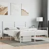 Image de Cadre de lit métal sans matelas et pied de lit blanc 140x190 cm