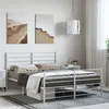 Image de vidaXL Bedframe met hoofd- en voeteneinde metaal wit 150x200 cm352388