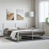 Image de vidaXL Bedframe met hoofd- en voeteneinde metaal wit 183x213 cm352391