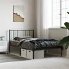 Image de vidaXL Bedframe met hoofdbord metaal zwart 90x190 cm352472