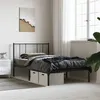 Image de vidaXL Bedframe met hoofdbord metaal zwart 100x200 cm352475