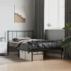 Image de vidaXL Cadre de lit métal avec tête de lit/pied de lit noir 100x200 cm, lit simple, meuble de chambre à coucher, lit d'invité, lit