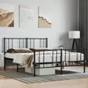 Image de Cadre de lit métal sans matelas avec pied de lit noir 120x190cm