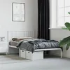 Image de vidaXL Bedframe met hoofdbord metaal wit 100x190 cm352523