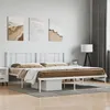 Image de Cadre de lit métal sans matelas et tête de lit blanc 180x200 cm