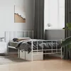 Image de vidaXL Bedframe met hoofd- en voeteneinde metaal wit 75x190 cm352537