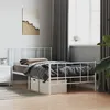 Image de vidaXL Bedframe met hoofd- en voeteneinde metaal wit 90x200 cm352540