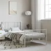 Image de vidaXL Bedframe met hoofd- en voeteneinde metaal wit 100x190 cm352541