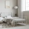 Image de vidaXL Bedframe met hoofd- en voeteneinde metaal wit 100x200 cm352542