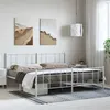 Image de vidaXL Bedframe met hoofd- en voeteneinde metaal wit 183x213 cm352552