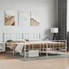 Image de vidaXL Bedframe met hoofd- en voeteneinde metaal wit 200x200 cm352554